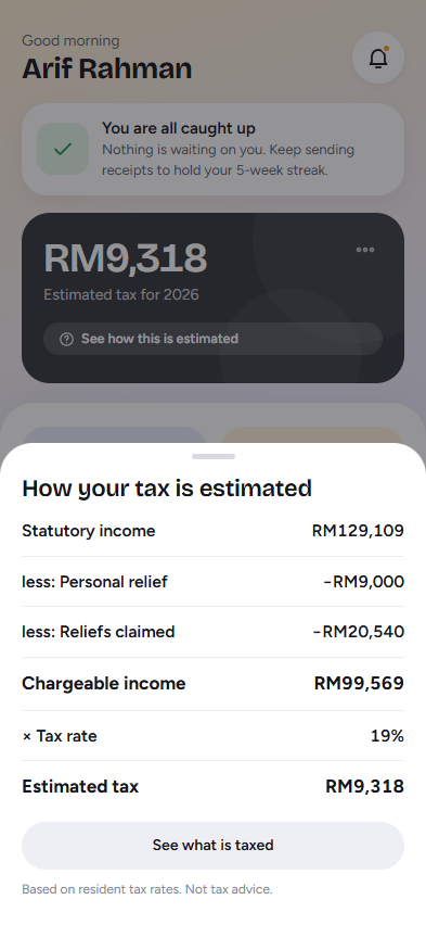 MyHasil tax info sheet detail